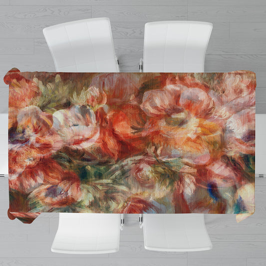 Vintage Canvas Rose Painting Rectangle Tablecloth By Mark Van Vuuren