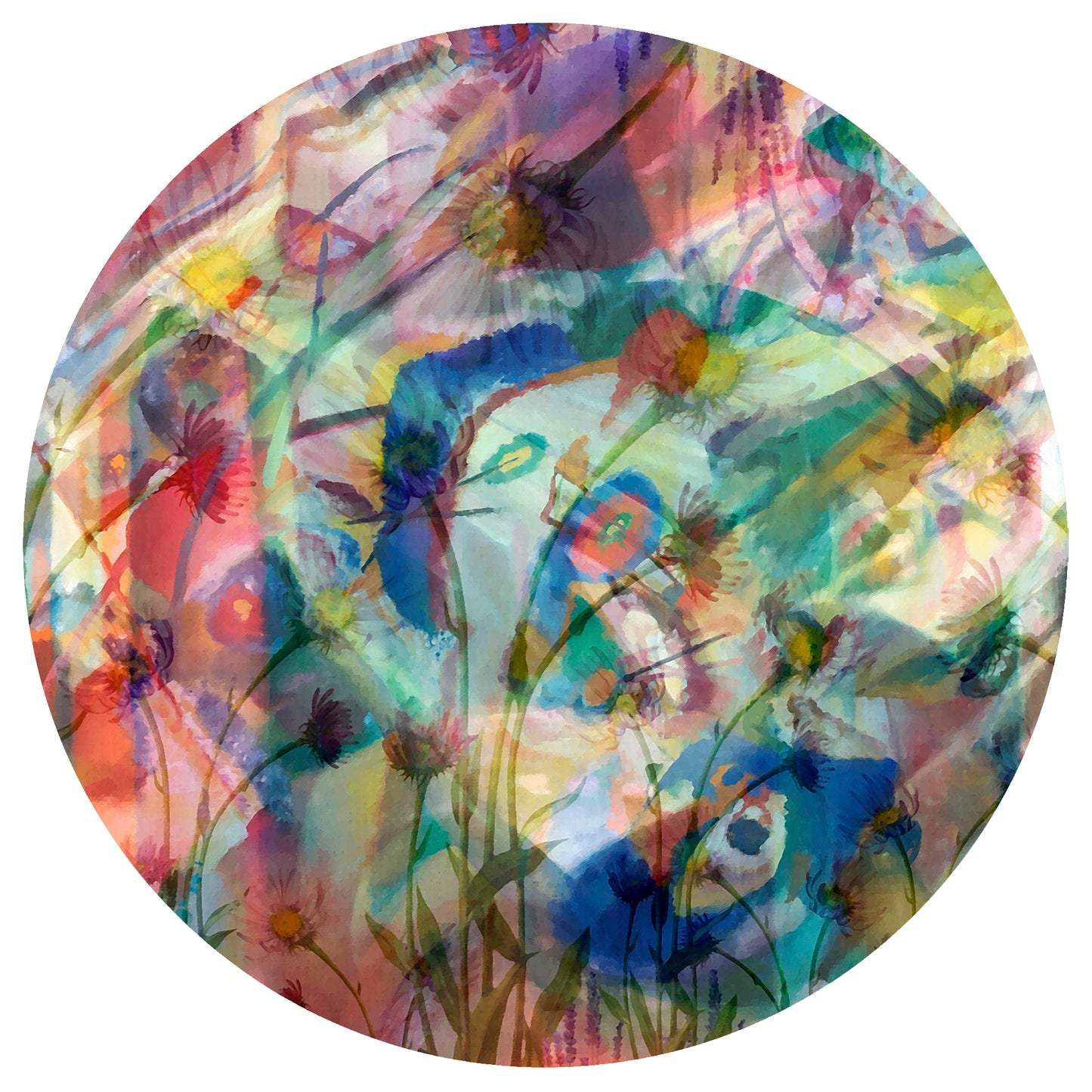 Abstract Colourful Garden Round Tablecloth By Mark Van Vuuren