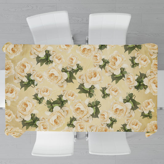 Peach Flower Pattern Rectangle Tablecloth By Mark Van Vuuren