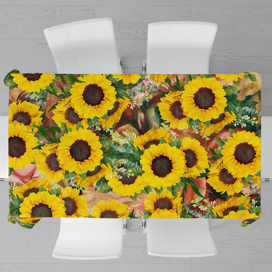Mixture of Sunflowers Rectangle Tablecloth By Mark Van Vuuren