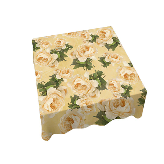Peach Flower Pattern Square Tablecloth By Mark van Vuuren