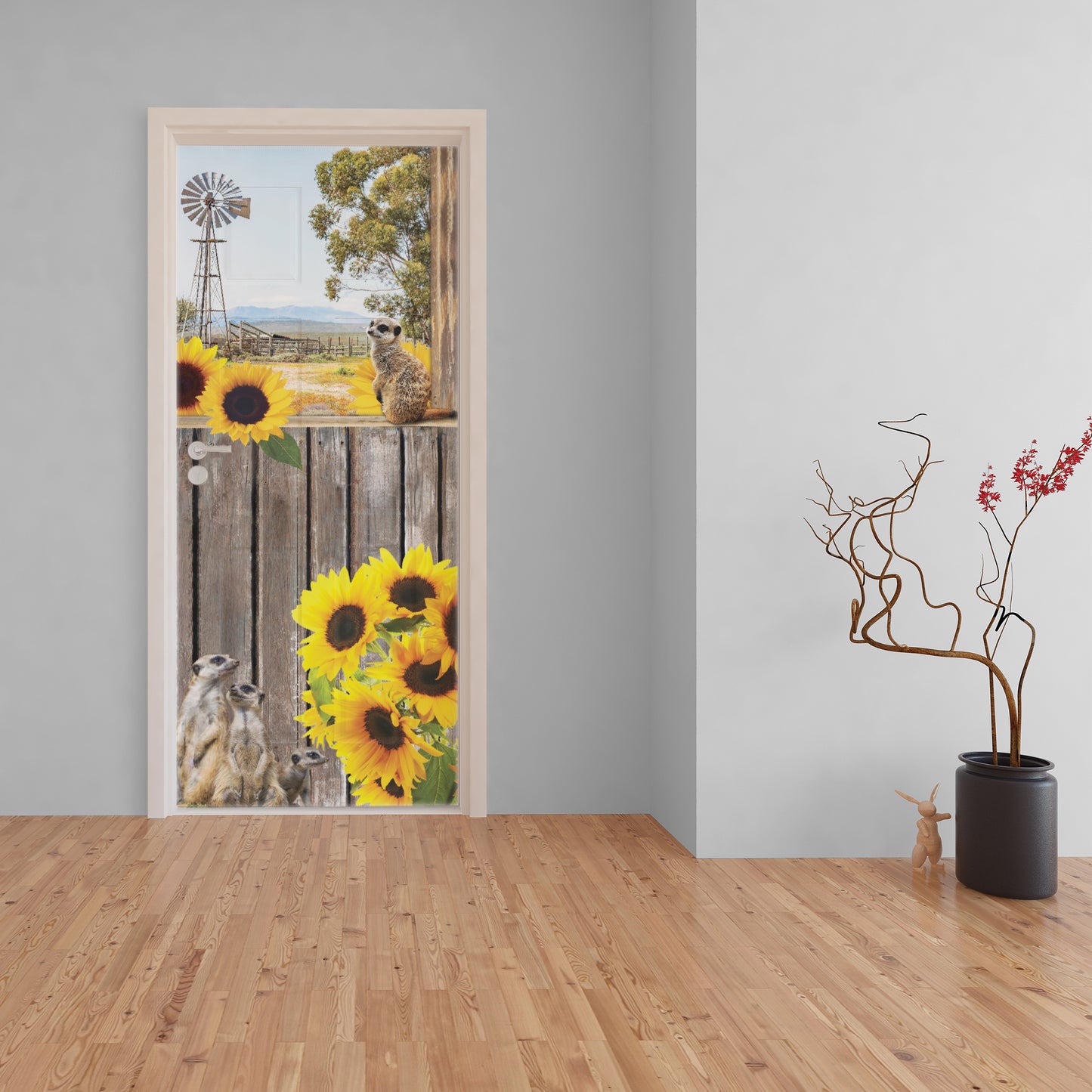 Meerkat Sunflower Decoupage 800mm x 2000mm (Door)