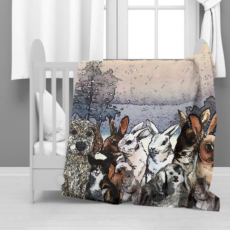 Mix of Rabbits Minky Blanket By Mark van Vuuren