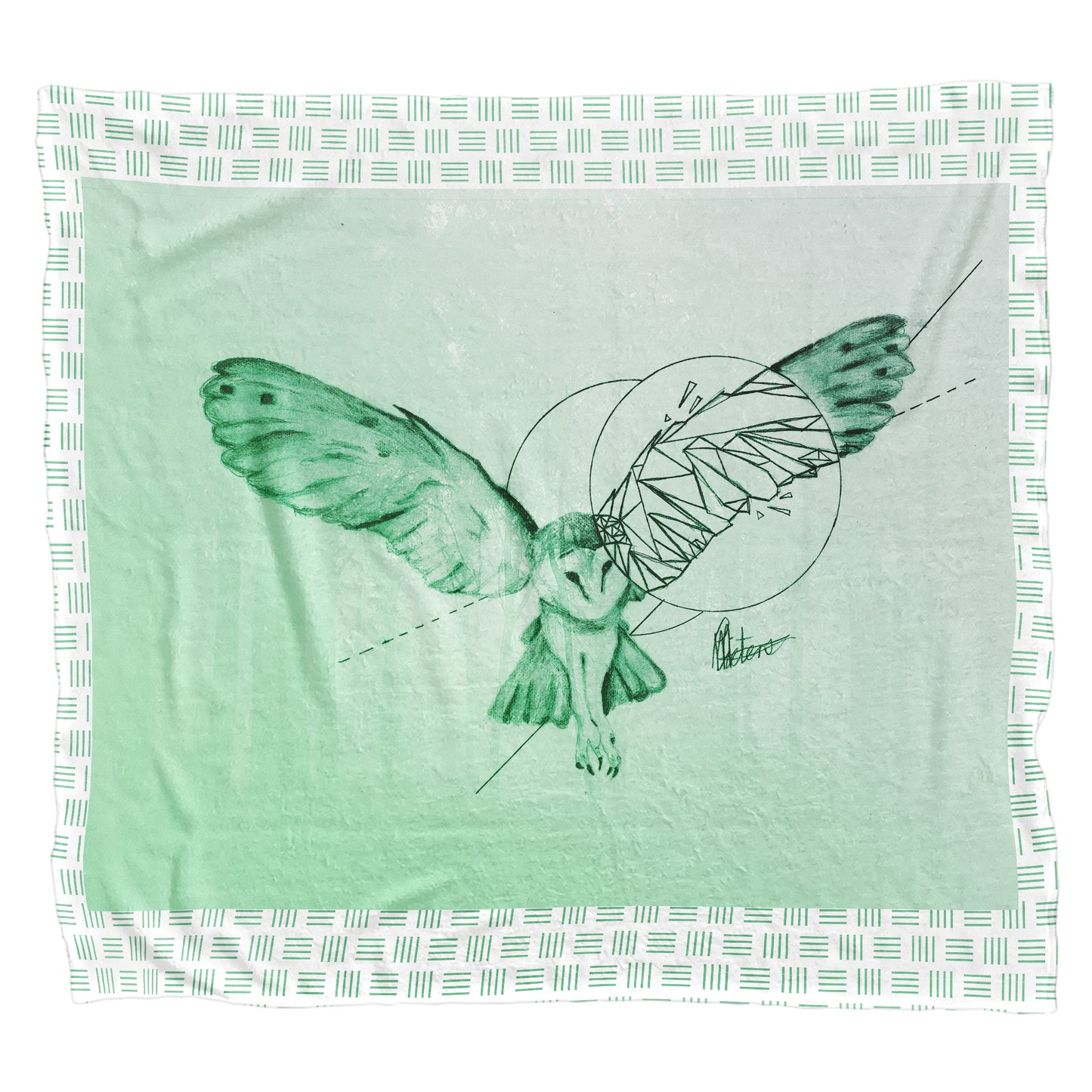 Owl in Flight Light Weight Fleece Blanket By Nathan Pieterse