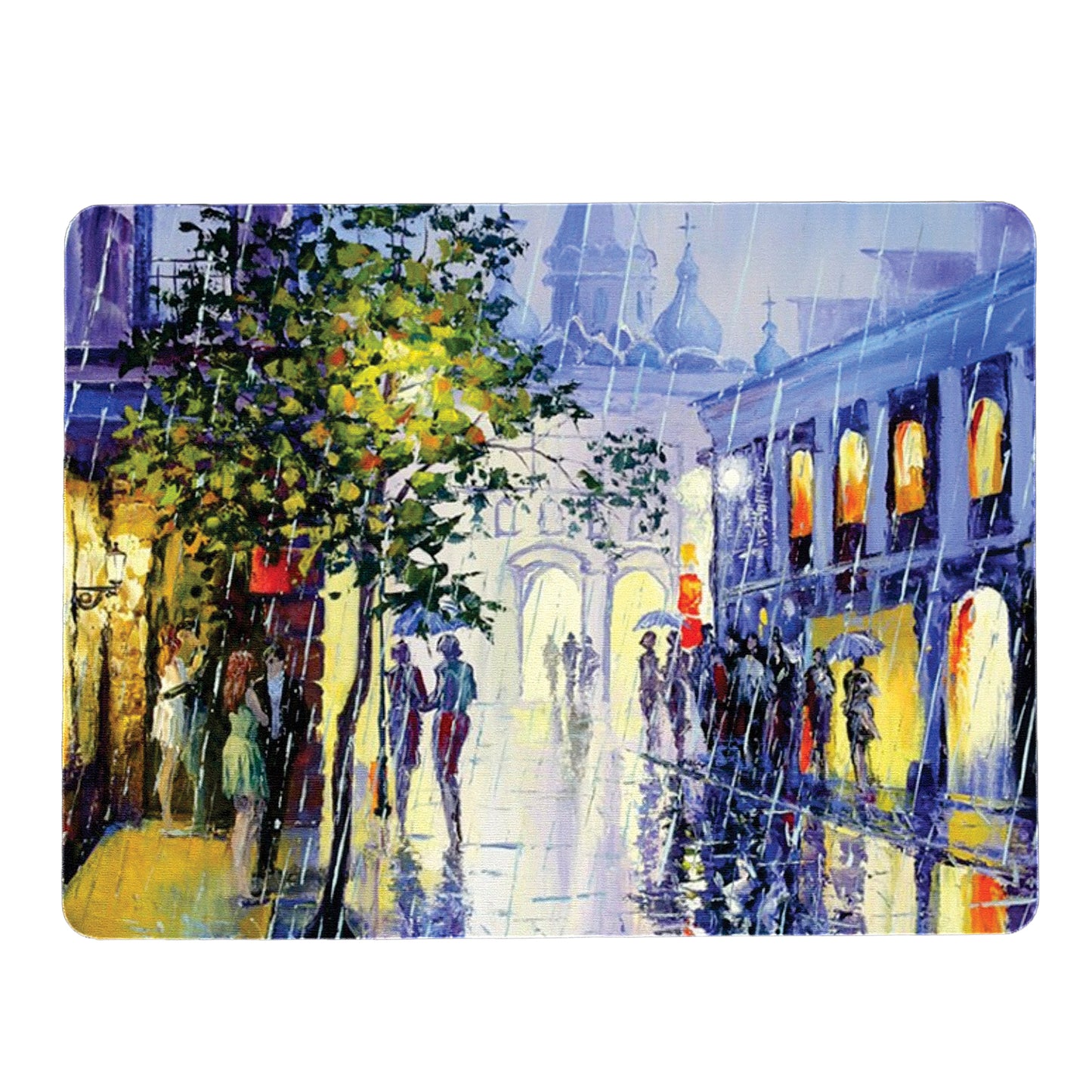 Painted Raining Scene Mouse Pad
