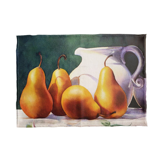 Painted Pear Still Life Tea Towel