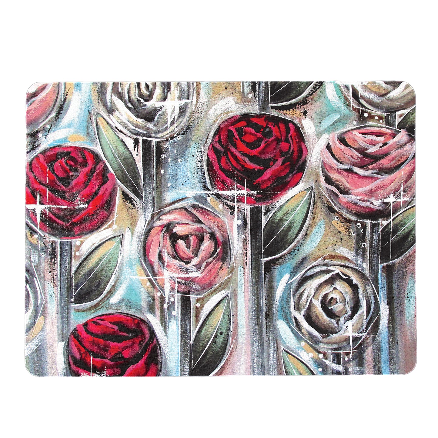 Painted Foral Mouse Pad