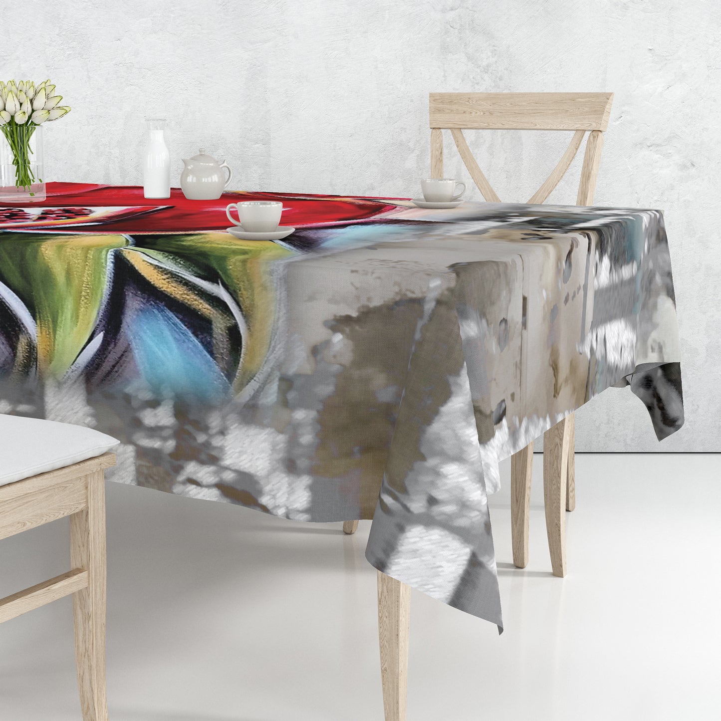 Painted Pomegranate Rectangle Tablecloth