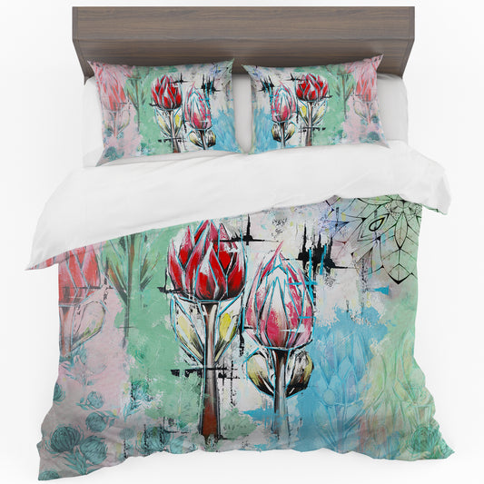 Painted Protea Duo Duvet Cover Set