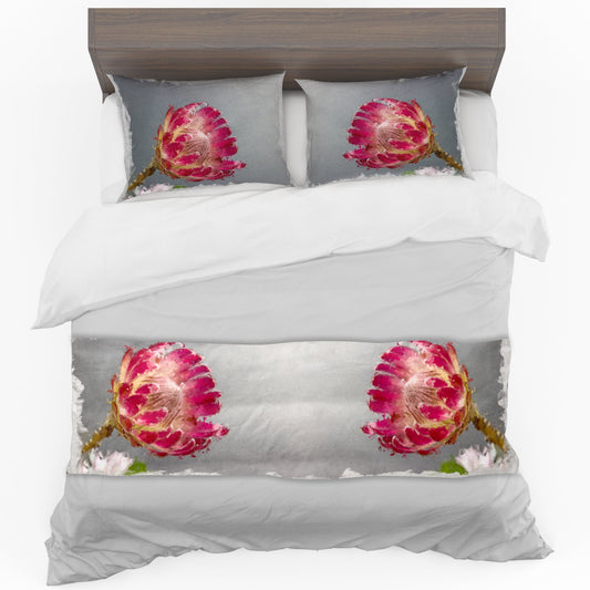 Painted Protea's Bed Runner and Optional Pillowcases