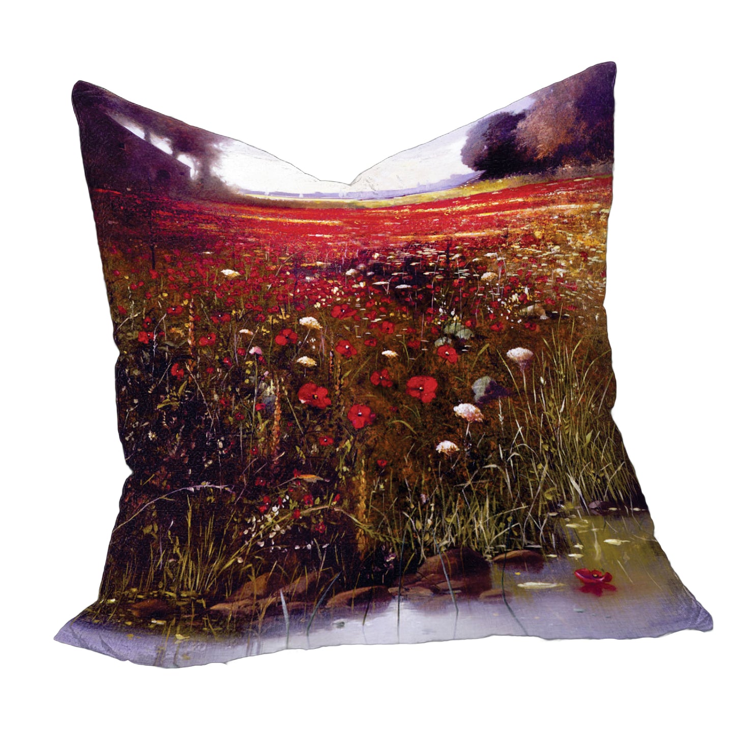 Painted Red Flower Field Luxury Scatter