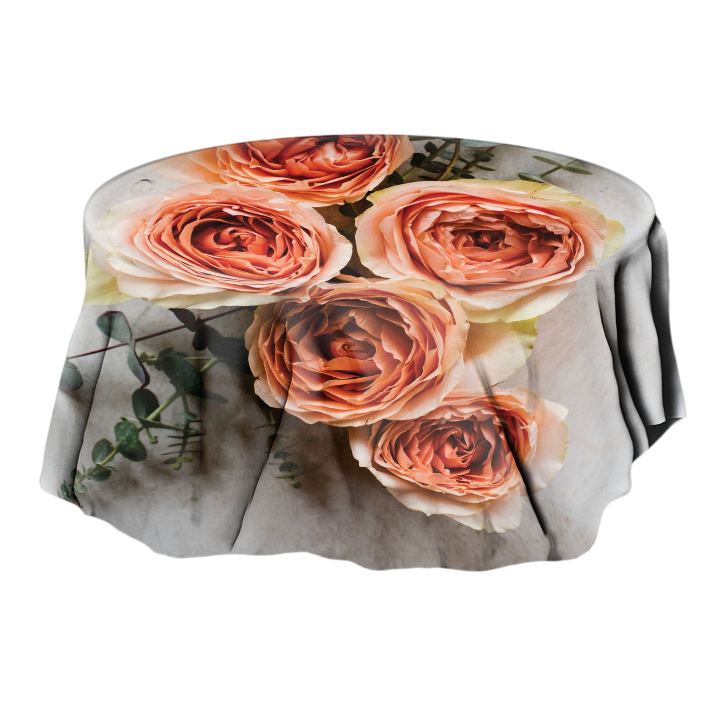 Peach Rose Round Tablecloth