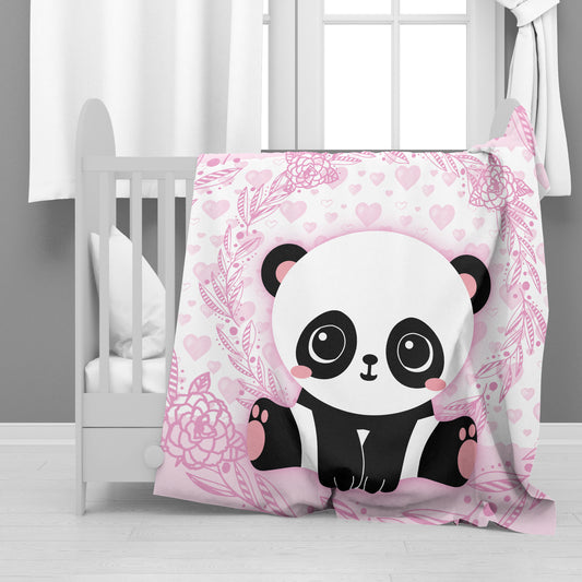 Pink Panda Minky Blanket