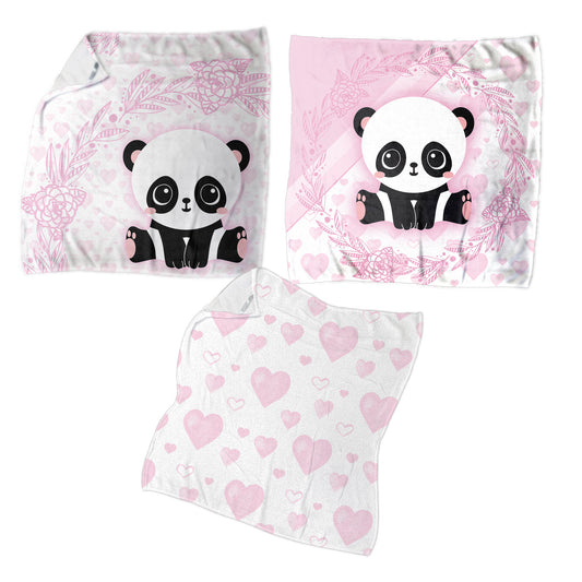 Pink Panda Bear Dribble Cloth (Spoegdoek)