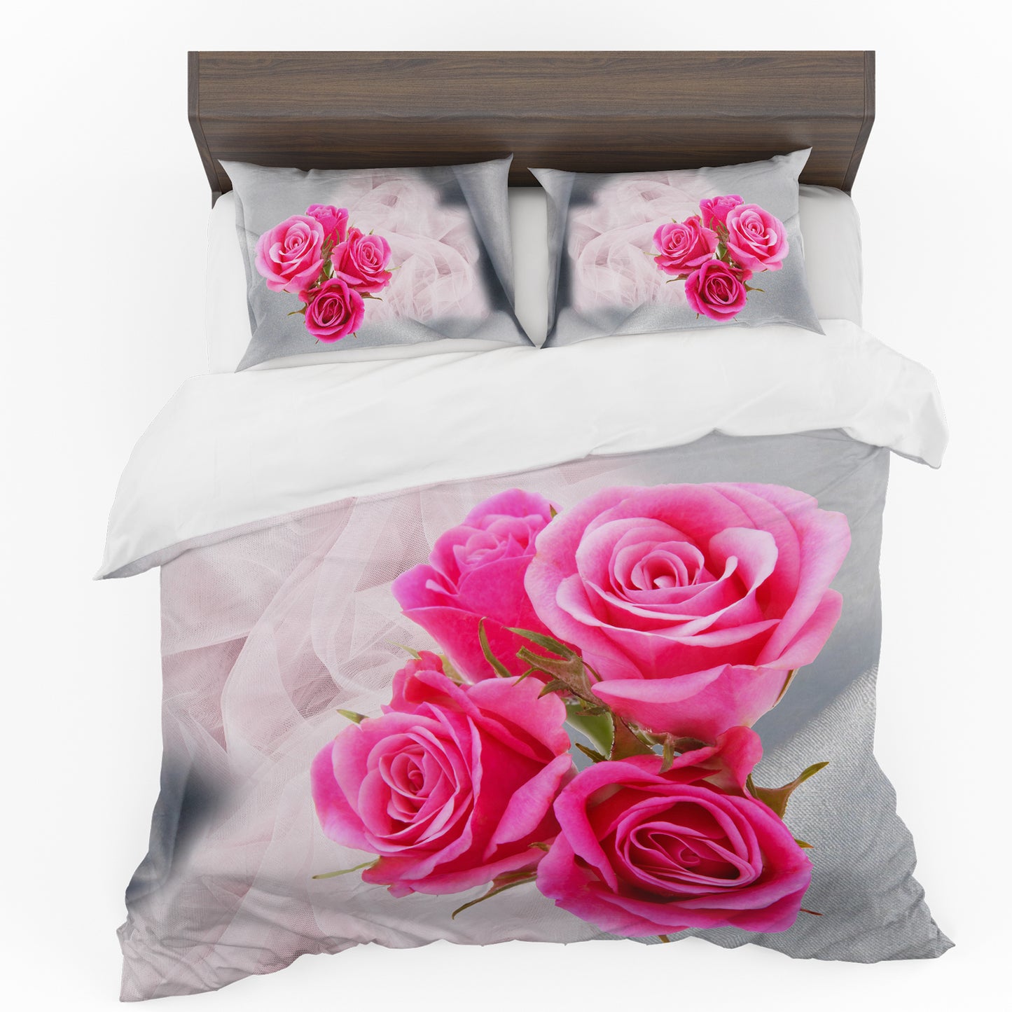 Pink Roses Duvet Cover Set