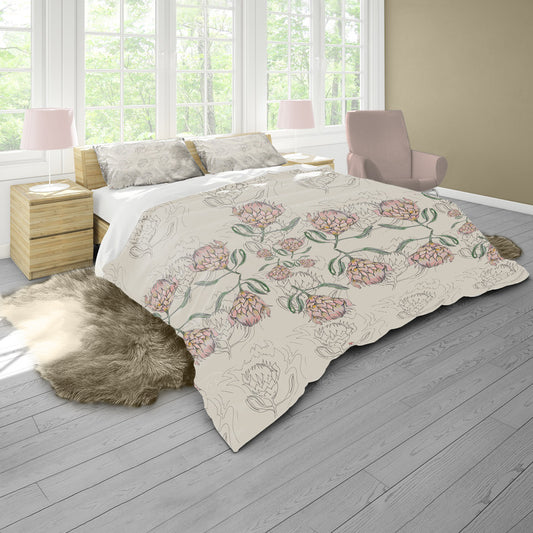 Protea Pattern on Sand by Fifo Duvet Cover Set