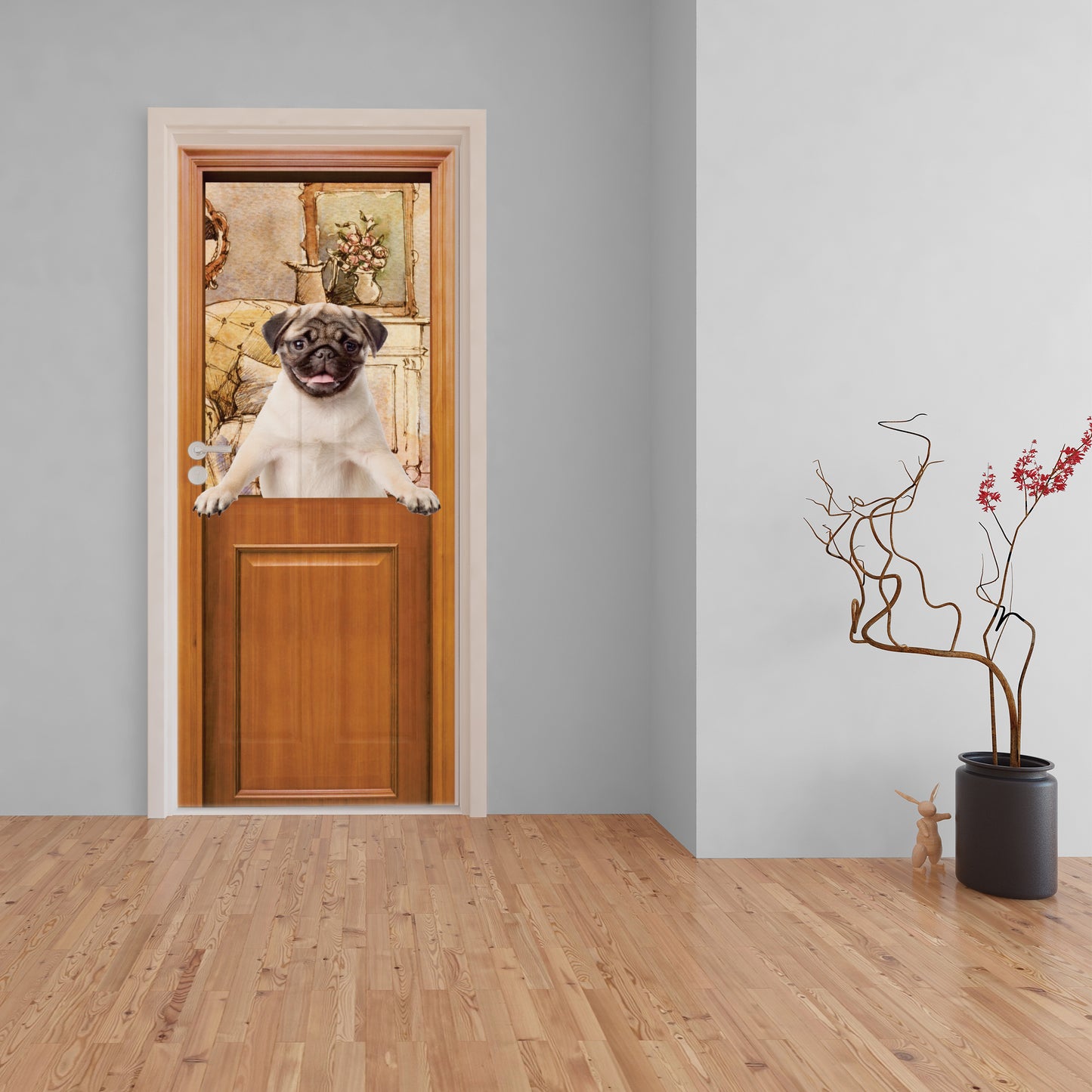 Pug Door Decoupage 800mm x 2000mm (Door)