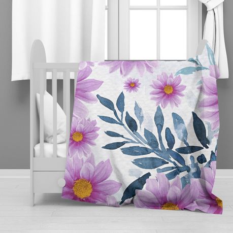 Purple Floral Minky Blanket By Mark van Vuuren