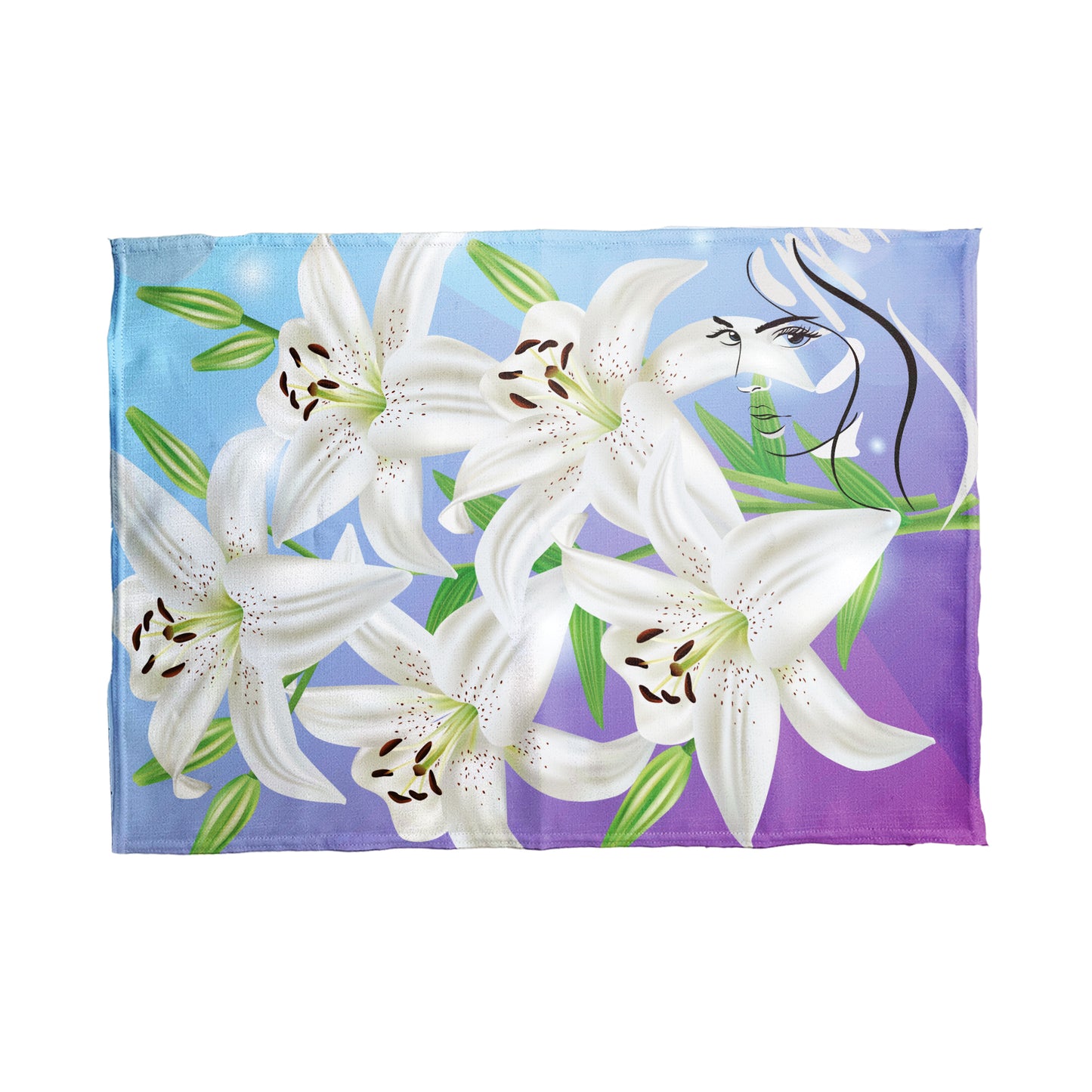 Purple Lilies Tea Towel