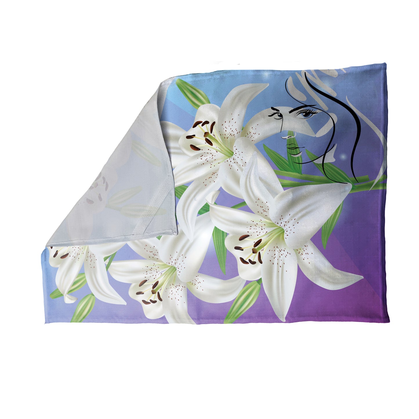 Purple Lilies Tea Towel