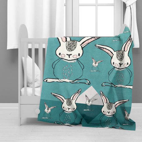 Rabbit Pattern Minky Blanket By Mark van Vuuuren