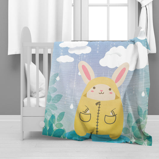 Rain Rabbit Minky Blanket