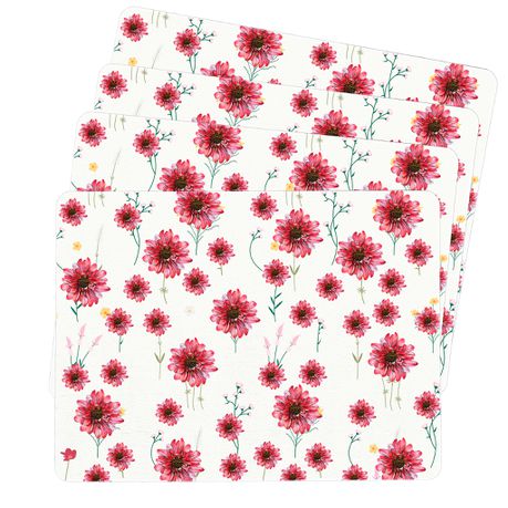 Red Floral Placemats By Mark van Vuuren