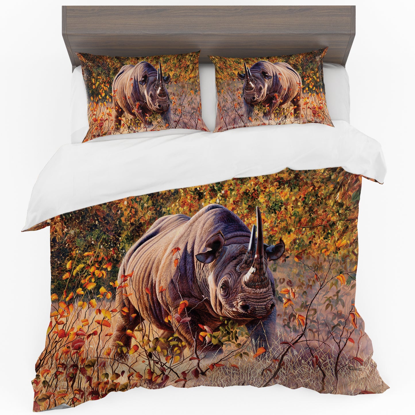 Rhino Duvet Cover Set by Delene Lambert