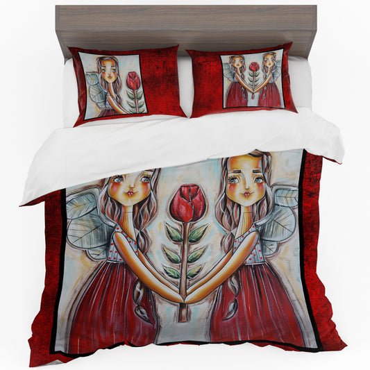 Rose Angels Duvet Cover Set