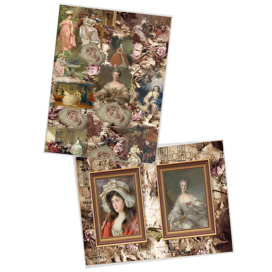 Rose Ladies Decoupage 800mm x 600mm