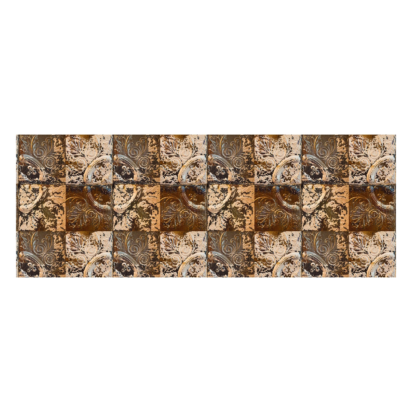 Rustic Metallic Tile Pattern Decoupage Drum Cover