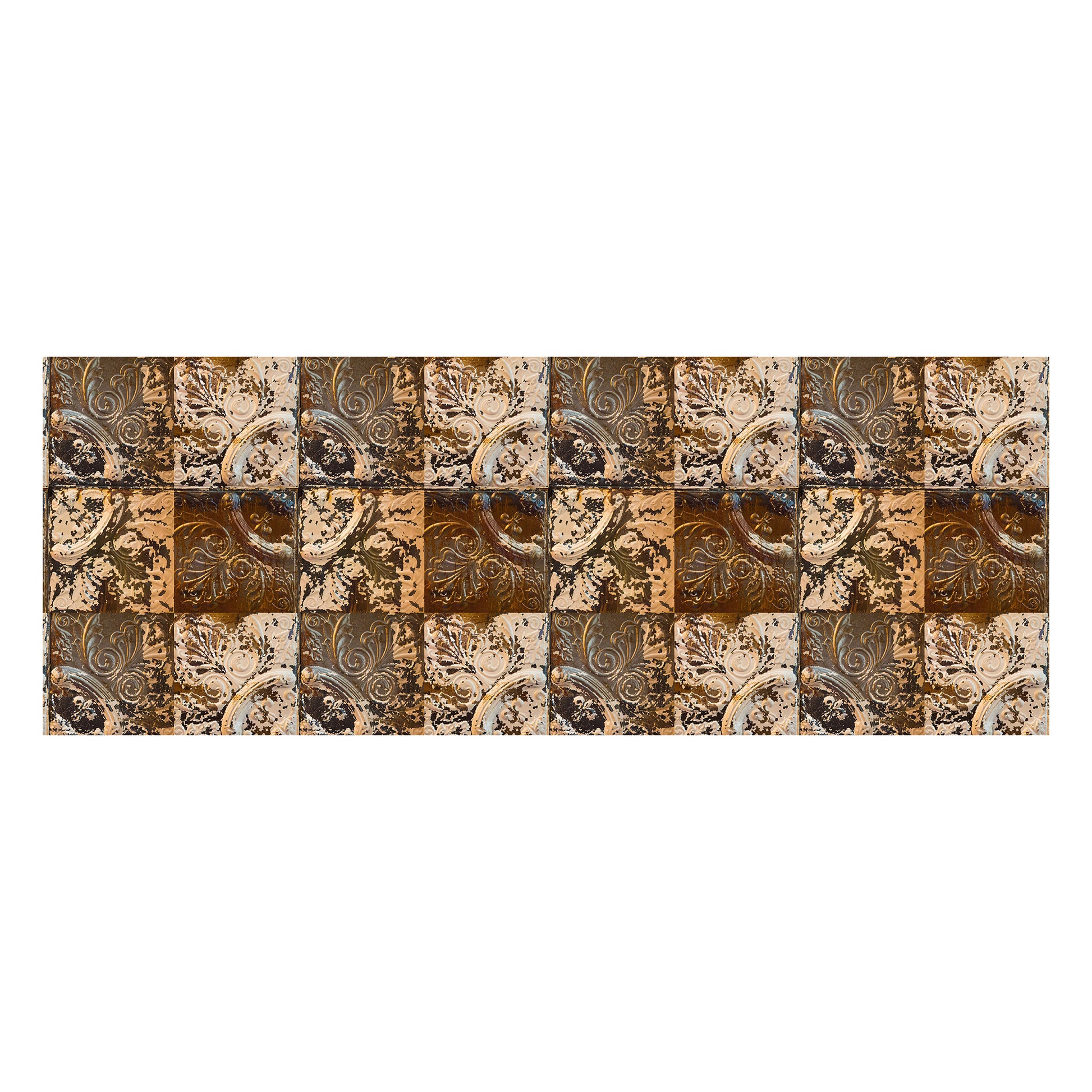 Rustic Metal Tile Pattern Rustic Metallic Tile Pattern Decoupage Drum Cover – Print with Passion ...