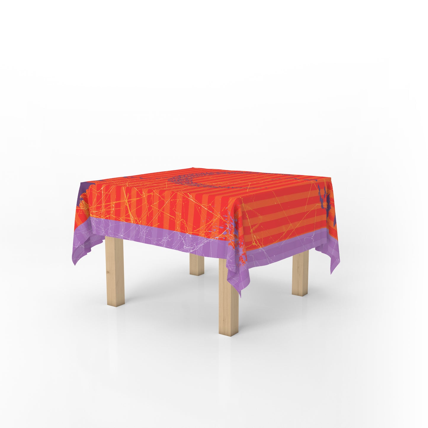 Orange Scary Moon Square Tablecloth
