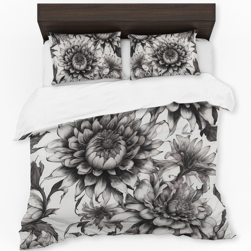 Shadow Bloom Flowers by Nathan Pieters Duvet Cover Set