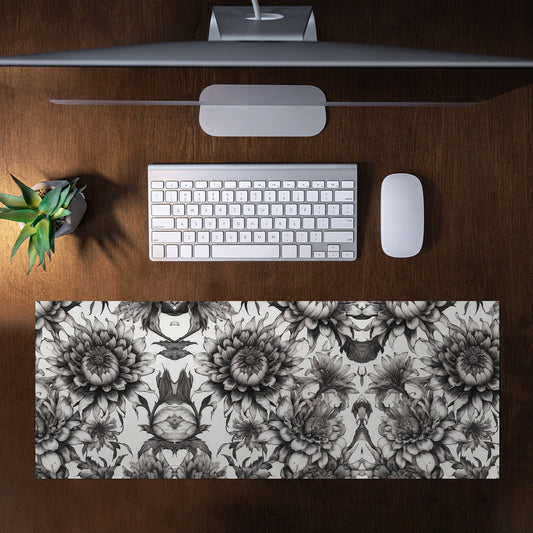 Shadow Bloom Flowers by Nathan Pieterse Large Desk Pad