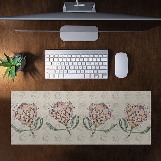 Simple Proteas on Sand by Fifo Large Desk Pad