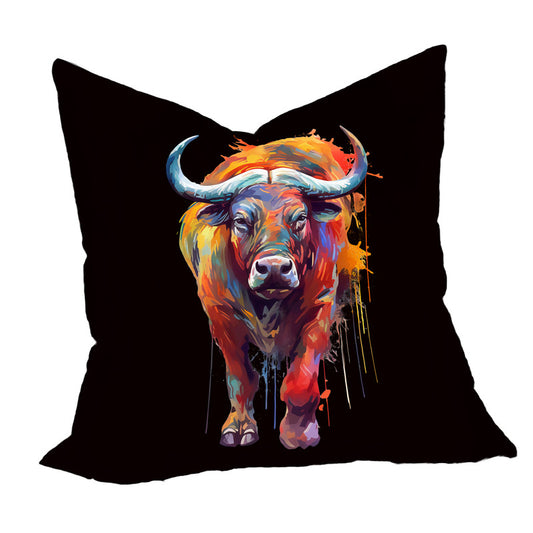 Bright Single Buffalo on Black Luxury Scatter