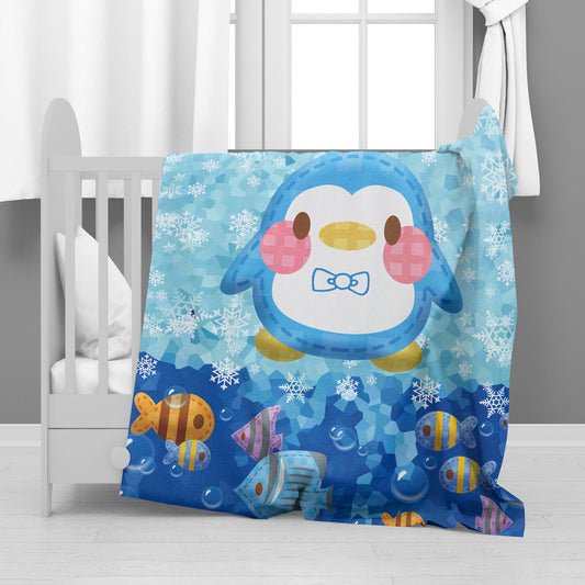 Snowy Penguin Minky Blanket