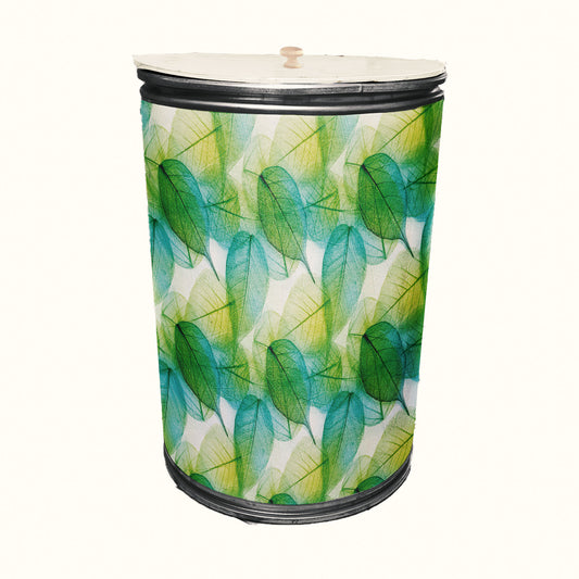 Soft Green Leaves Decoupage Drum Cover