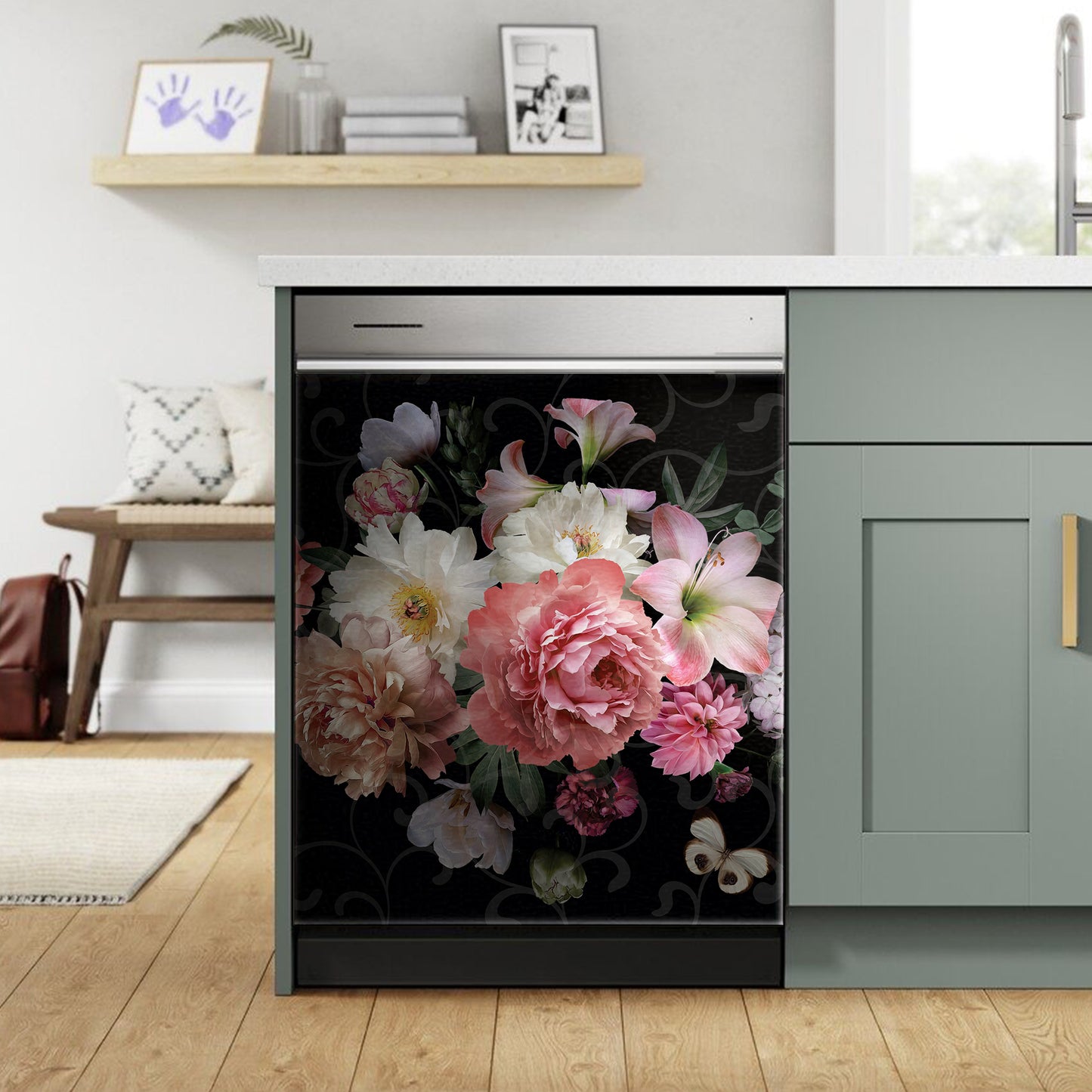 Deep Floral Arrangement Decoupage 1m X 1m