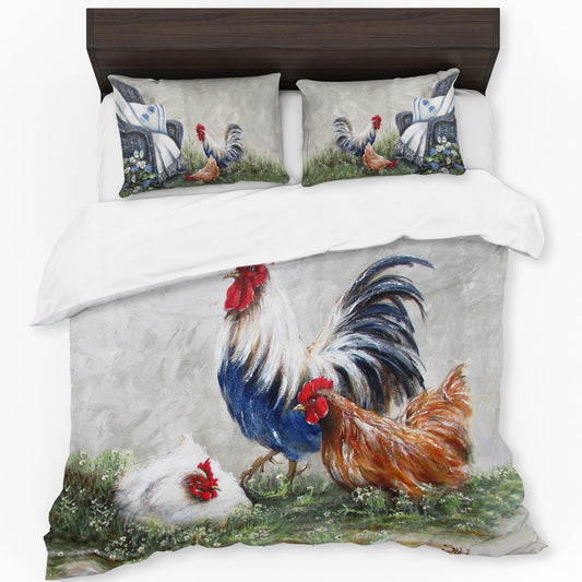 Family Of Chickens By Stella Bruwer Duvet Cover Set