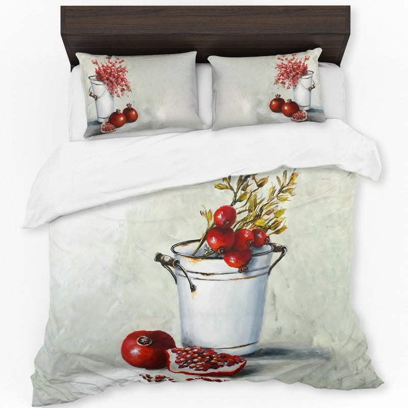 Pomegranates with Blossoms By Stella Bruwer Duvet Cover Set