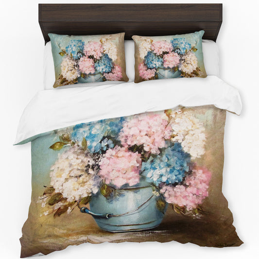 Vintage Hydrangeas By Stella Bruwer Duvet Cover Set