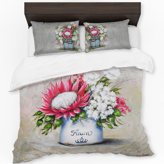 Vintage Proteas By Stella Bruwer Duvet Cover Set
