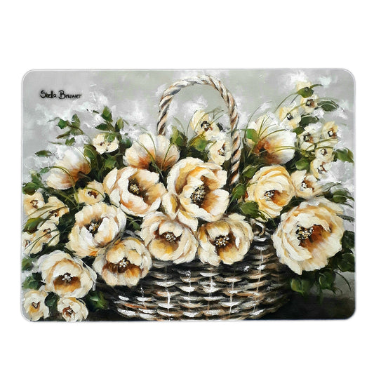 Cream Painted Peonies Mouse Pad By Stella Bruwer
