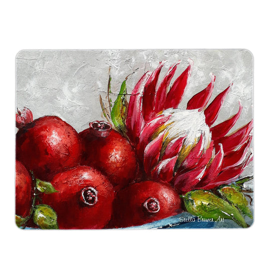 Protea and Pomegranates Mouse Pad By Stella Bruwer