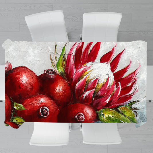 Protea Pomegranate By Stella Bruwer Rectangle Tablecloth