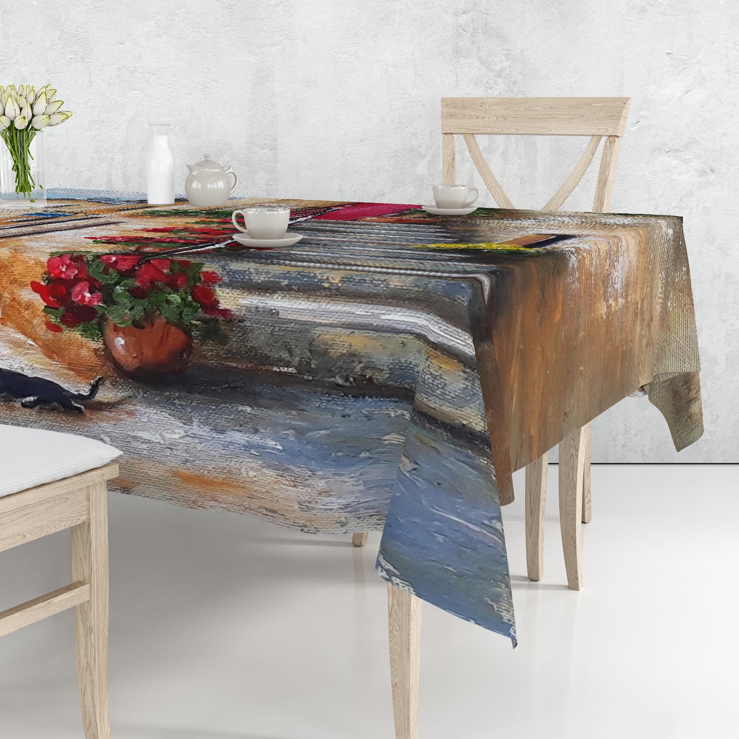 Rustic Colourful Street By Stella Bruwer Rectangle Tablecloth