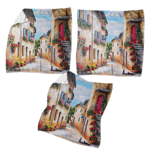 Rustic Colourful Street By Stella Bruwer Dish Towels