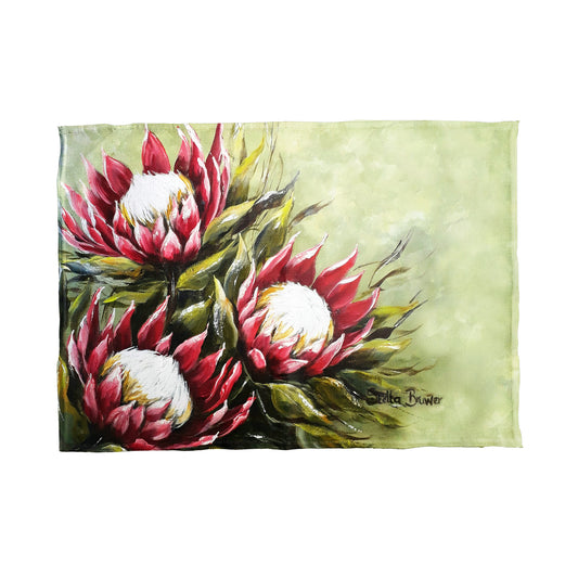 Wild Proteas By Stella Bruwer Tea Towel
